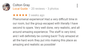 Reviews of Escape Rooms in Mentor